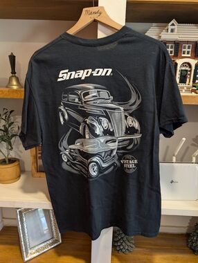 Snap on First Vintage Steel Black T-shirt Size XL